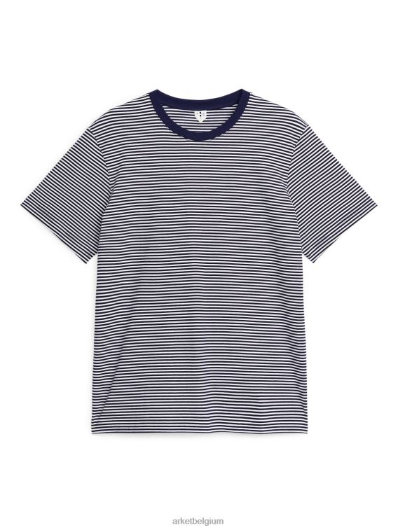 ARKET kleding 0DXJP994 donkerblauw/wit middelzwaar t-shirt vrouwen