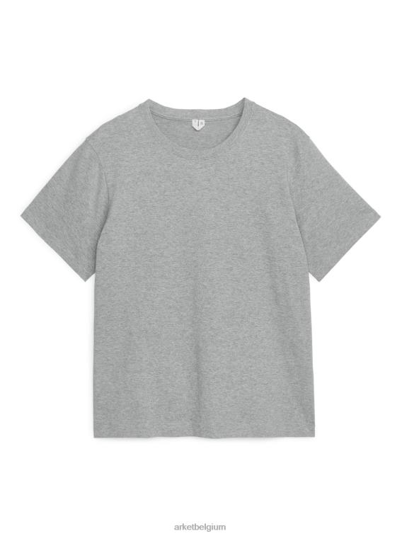 ARKET kleding 0DXJP997 lichtgrijs gemêleerd zwaargewicht t-shirt vrouwen