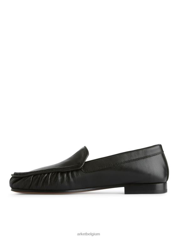 ARKET schoenen 0DXJP683 zwart leren loafers vrouwen