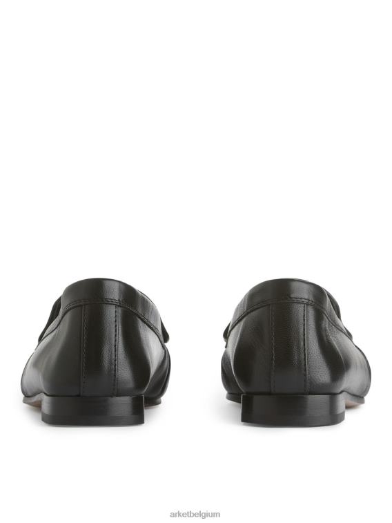 ARKET schoenen 0DXJP683 zwart leren loafers vrouwen