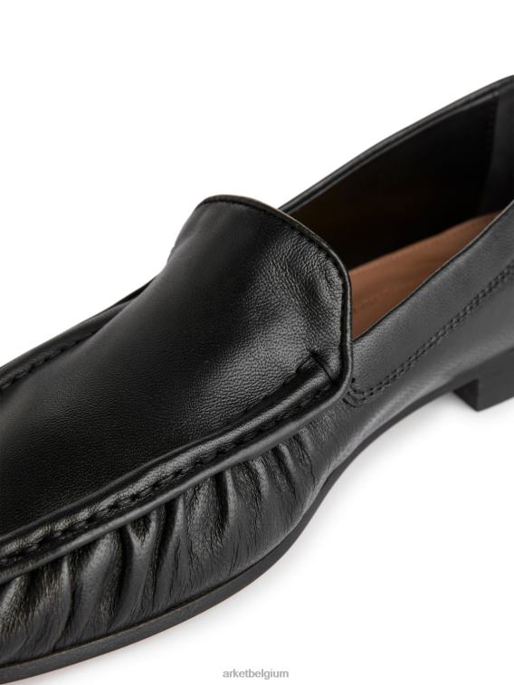 ARKET schoenen 0DXJP683 zwart leren loafers vrouwen