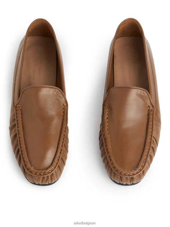 ARKET schoenen 0DXJP684 lichtbruin leren loafers vrouwen