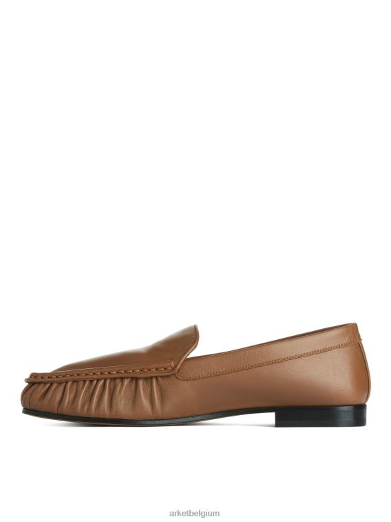 ARKET schoenen 0DXJP684 lichtbruin leren loafers vrouwen