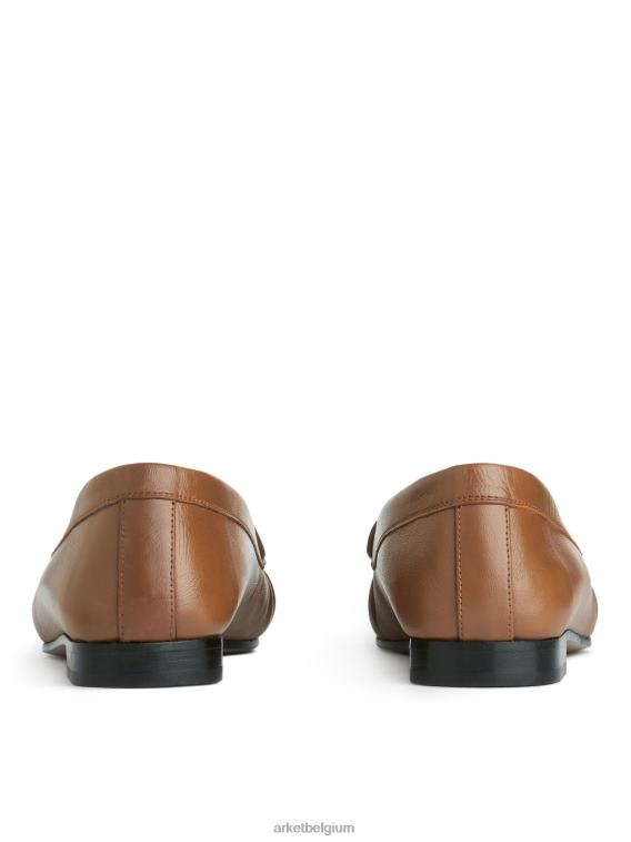 ARKET schoenen 0DXJP684 lichtbruin leren loafers vrouwen