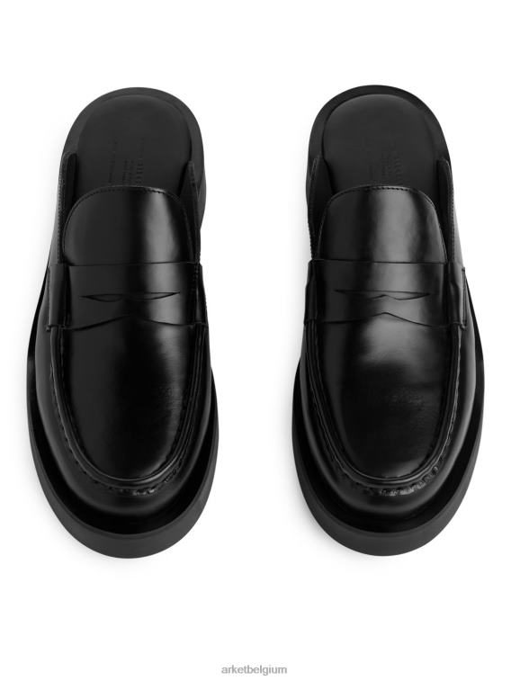 ARKET schoenen 0DXJP685 zwart Leren instappers vrouwen