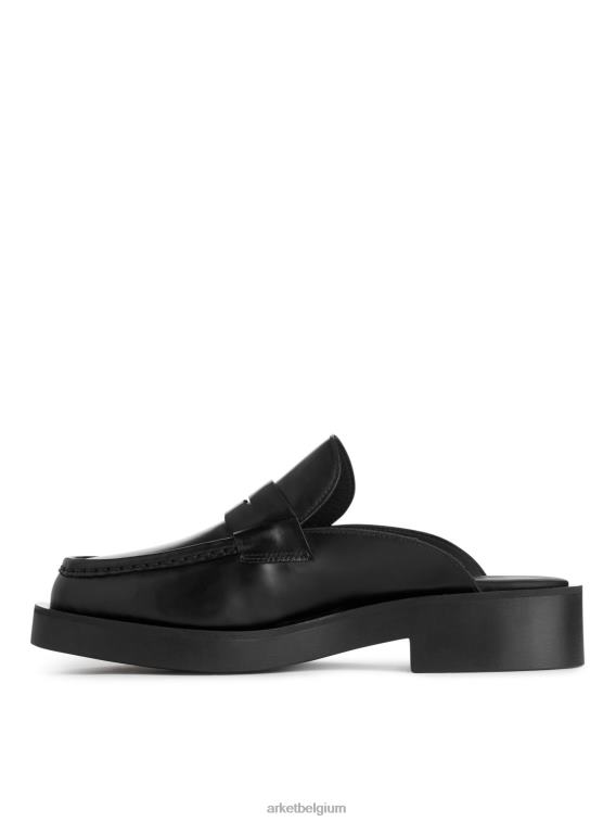 ARKET schoenen 0DXJP685 zwart Leren instappers vrouwen