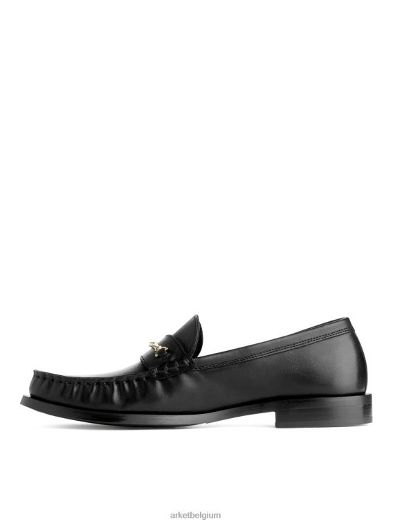 ARKET schoenen 0DXJP686 zwart leren loafers vrouwen