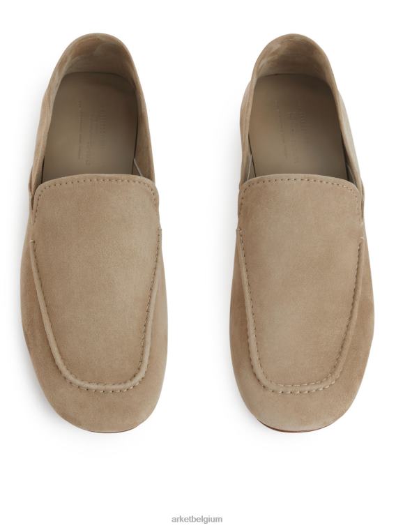 ARKET schoenen 0DXJP688 beige suède loafers vrouwen