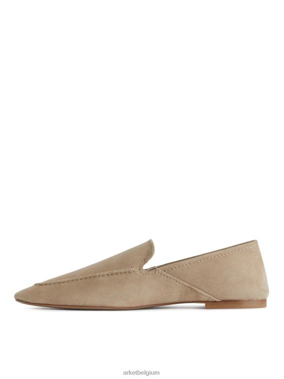 ARKET schoenen 0DXJP688 beige suède loafers vrouwen