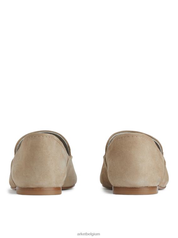 ARKET schoenen 0DXJP688 beige suède loafers vrouwen