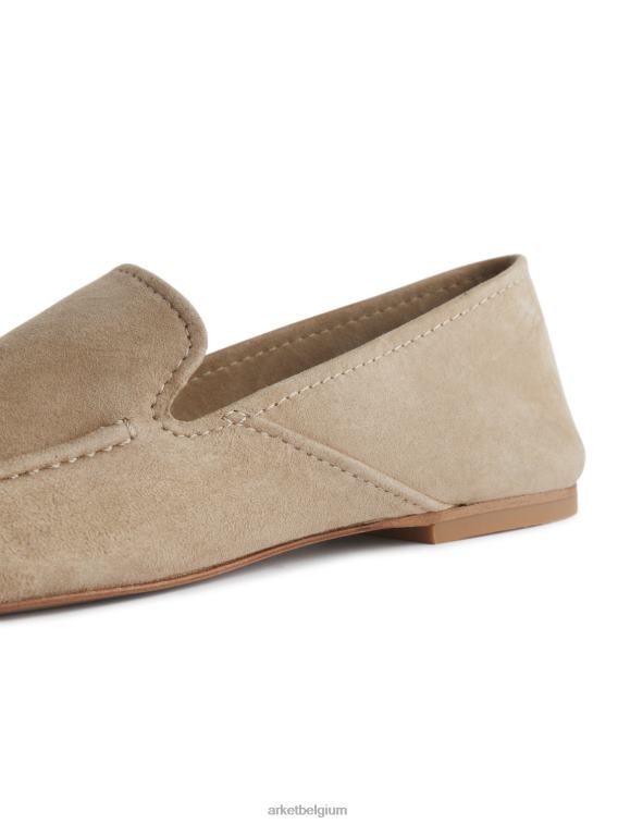 ARKET schoenen 0DXJP688 beige suède loafers vrouwen