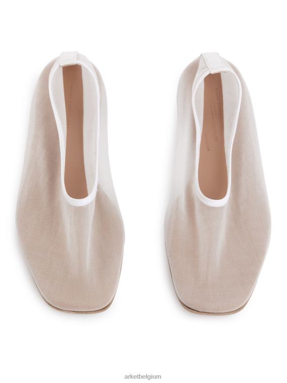 ARKET schoenen 0DXJP713 gebroken wit ballerina's van mesh vrouwen