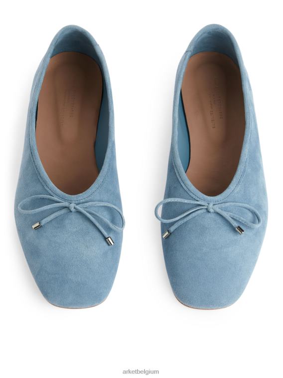 ARKET schoenen 0DXJP716 lichtblauw suède ballerina vrouwen