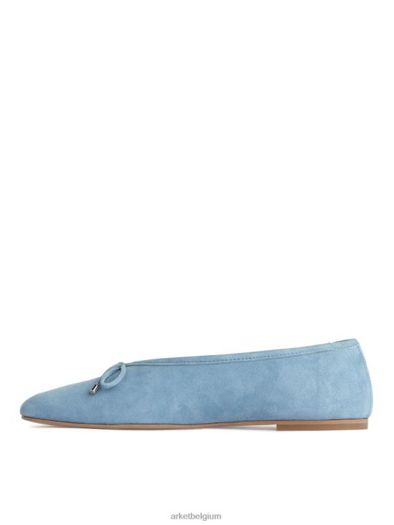 ARKET schoenen 0DXJP716 lichtblauw suède ballerina vrouwen