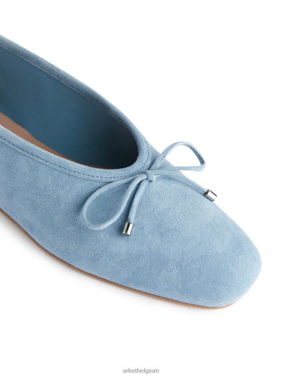 ARKET schoenen 0DXJP716 lichtblauw suède ballerina vrouwen
