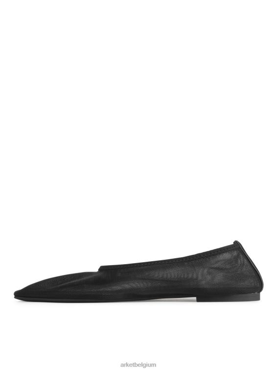 ARKET schoenen 0DXJP717 zwart ballerina's van mesh vrouwen