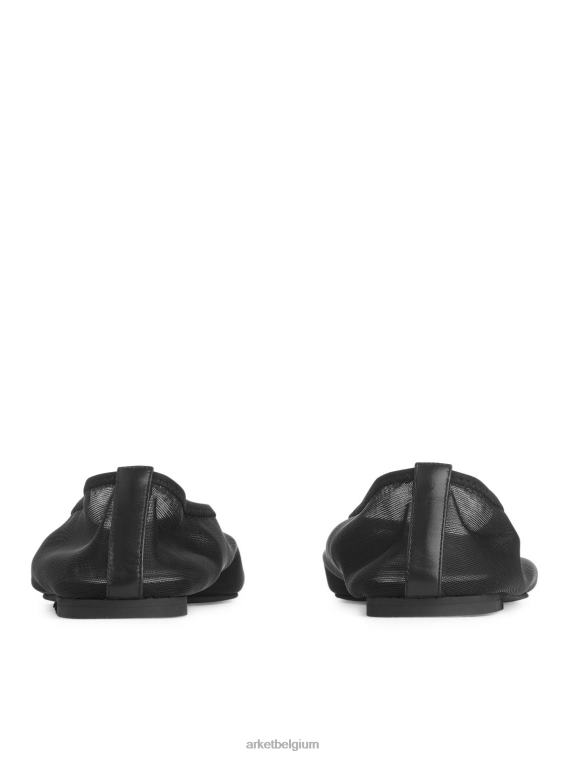 ARKET schoenen 0DXJP717 zwart ballerina's van mesh vrouwen
