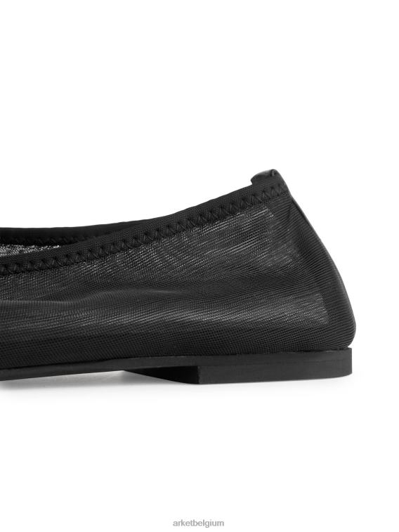 ARKET schoenen 0DXJP717 zwart ballerina's van mesh vrouwen
