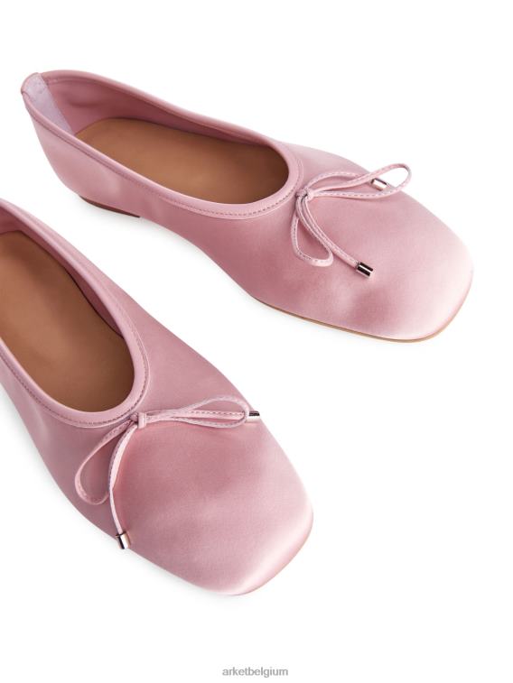 ARKET schoenen 0DXJP718 roze satijnen ballerina's vrouwen
