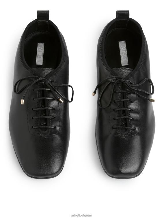 ARKET schoenen 0DXJP720 zwart Derby-flats met veters vrouwen