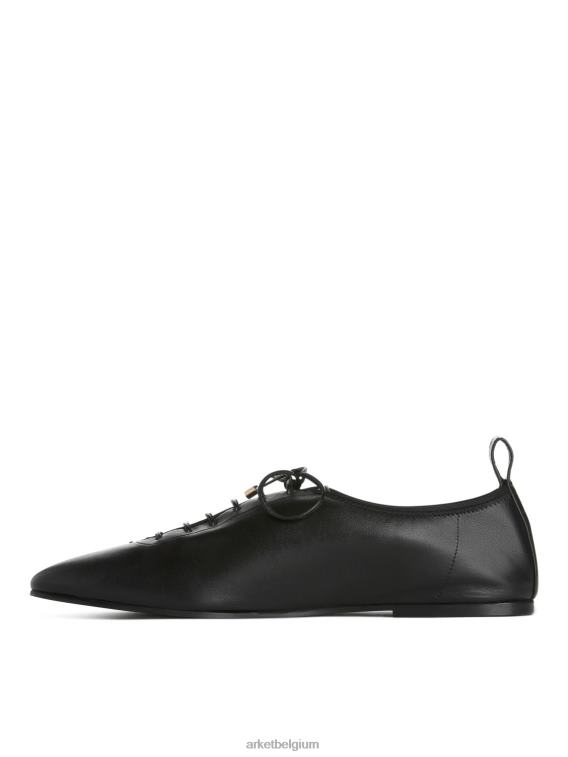 ARKET schoenen 0DXJP720 zwart Derby-flats met veters vrouwen