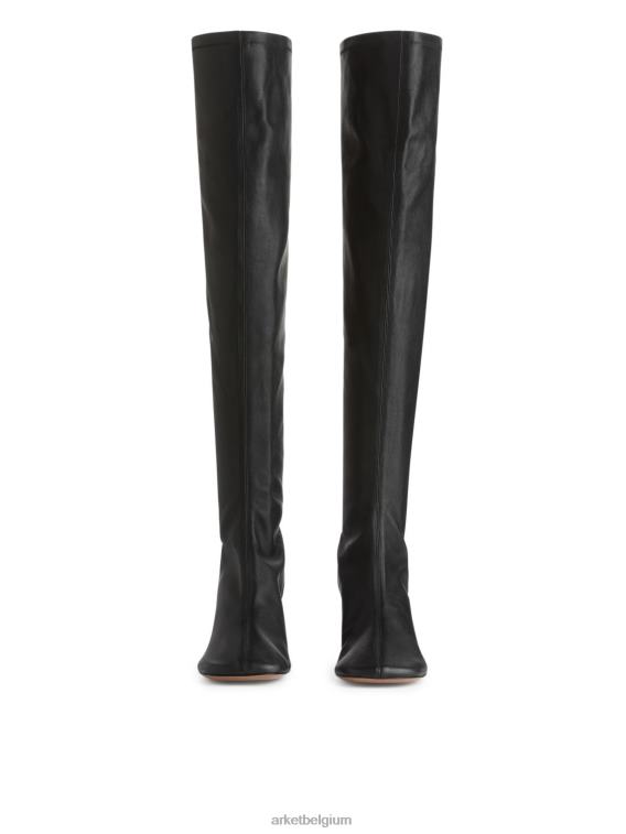 ARKET schoenen 0DXJP701 zwart stretch leren laarzen vrouwen