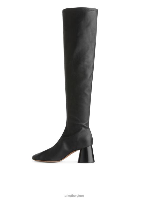 ARKET schoenen 0DXJP701 zwart stretch leren laarzen vrouwen