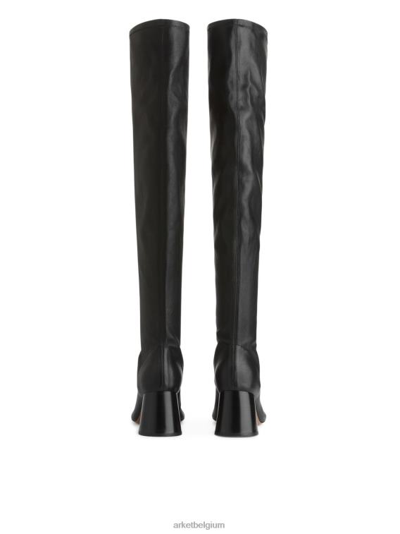 ARKET schoenen 0DXJP701 zwart stretch leren laarzen vrouwen