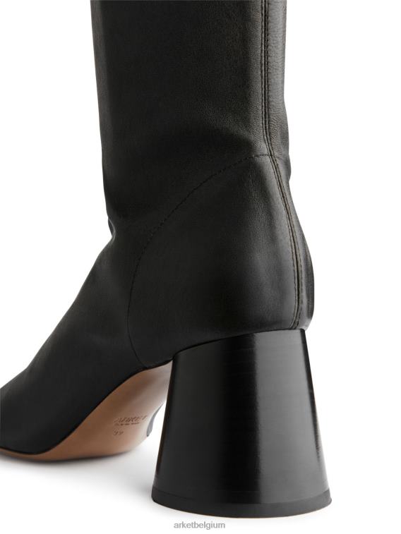 ARKET schoenen 0DXJP701 zwart stretch leren laarzen vrouwen