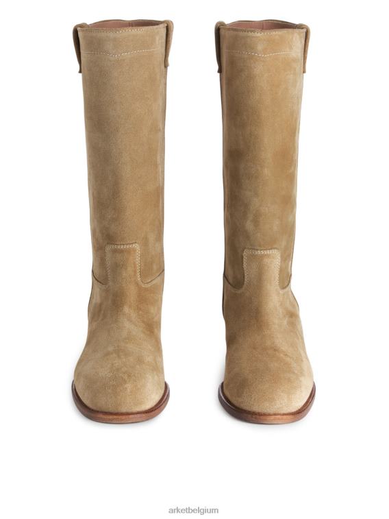 ARKET schoenen 0DXJP725 beige suède laarzen vrouwen