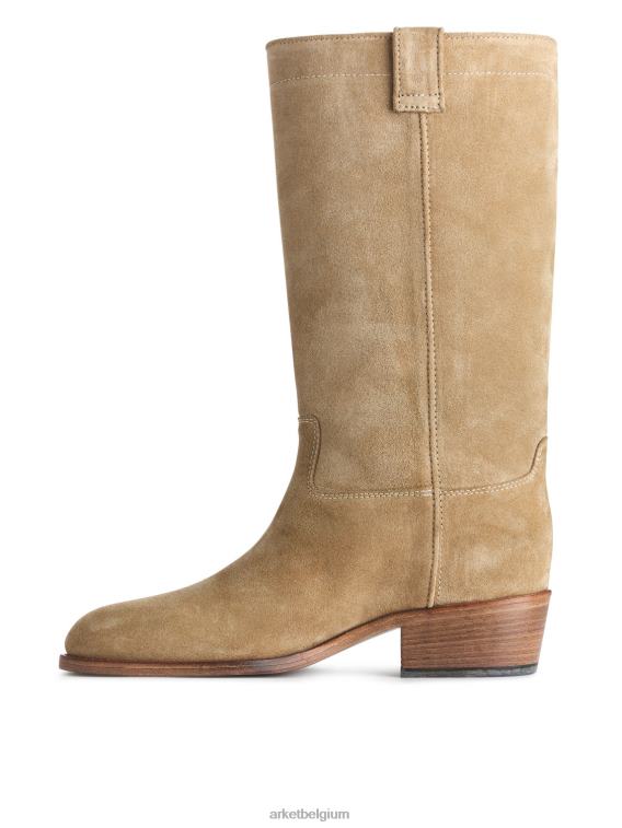 ARKET schoenen 0DXJP725 beige suède laarzen vrouwen