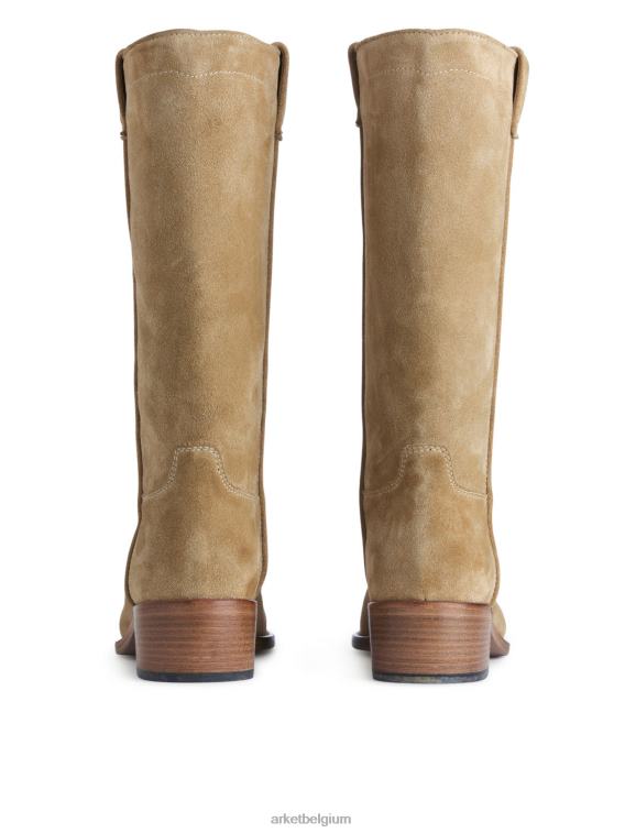 ARKET schoenen 0DXJP725 beige suède laarzen vrouwen