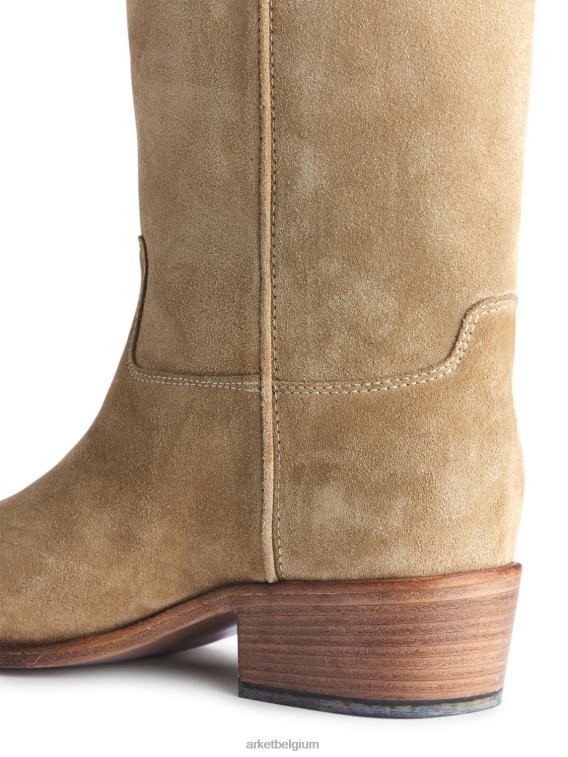 ARKET schoenen 0DXJP725 beige suède laarzen vrouwen