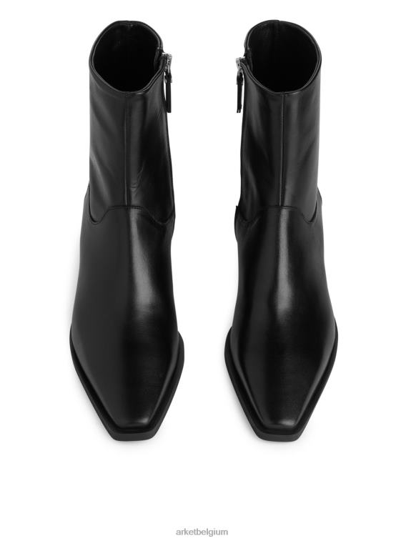ARKET schoenen 0DXJP726 zwart leren cowboylaarzen vrouwen