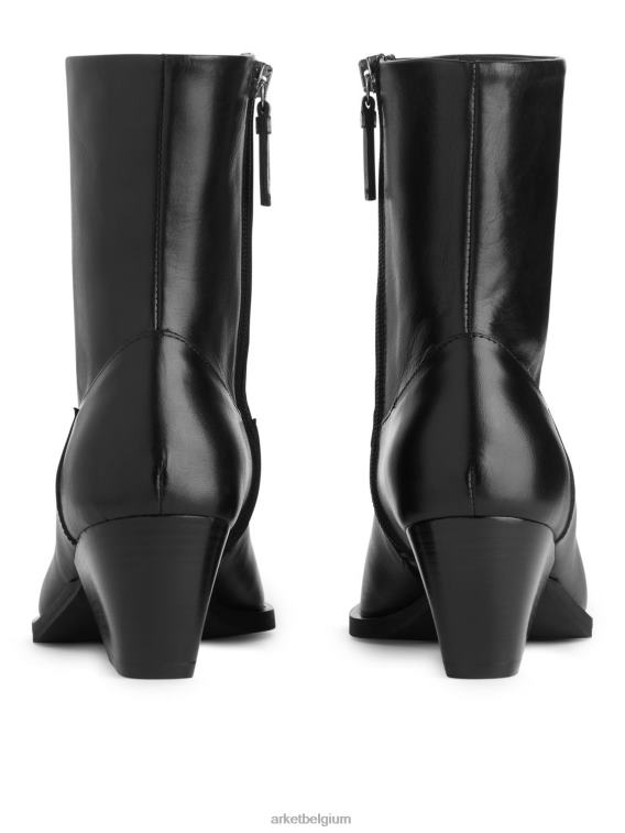 ARKET schoenen 0DXJP726 zwart leren cowboylaarzen vrouwen