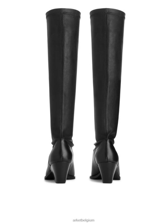 ARKET schoenen 0DXJP731 zwart stretch leren laarzen vrouwen
