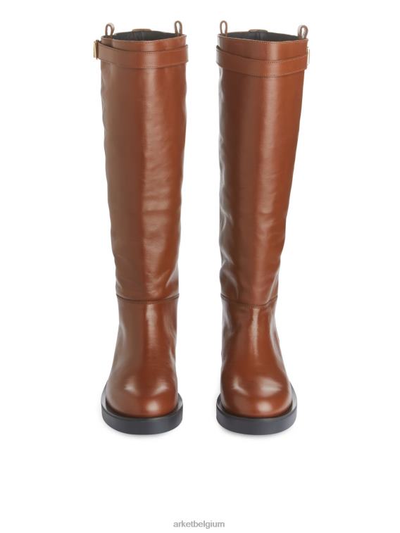 ARKET schoenen 0DXJP733 bruin lederen rijlaarzen vrouwen