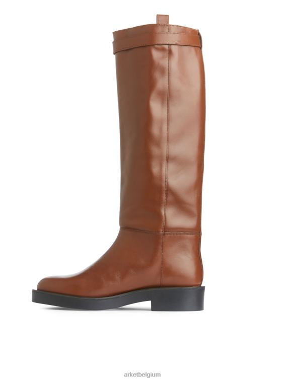 ARKET schoenen 0DXJP733 bruin lederen rijlaarzen vrouwen