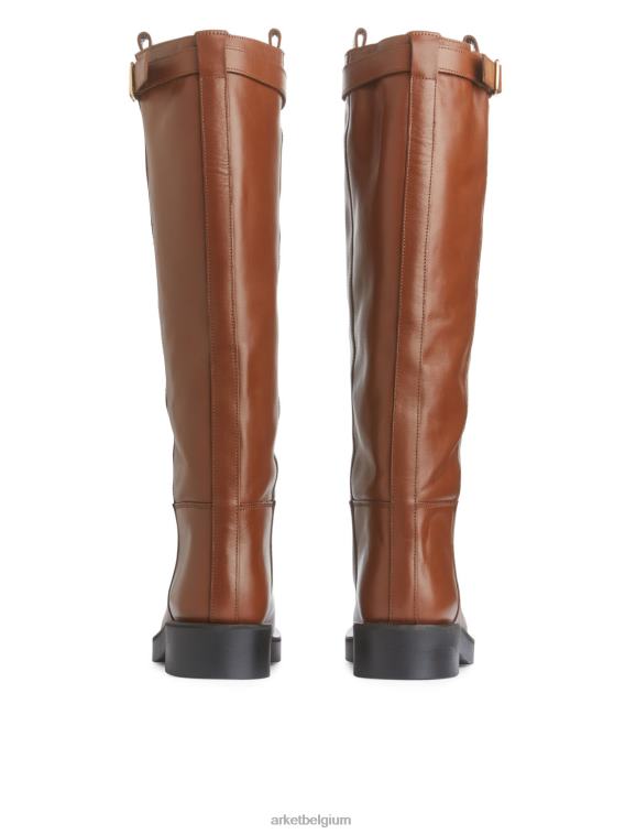 ARKET schoenen 0DXJP733 bruin lederen rijlaarzen vrouwen