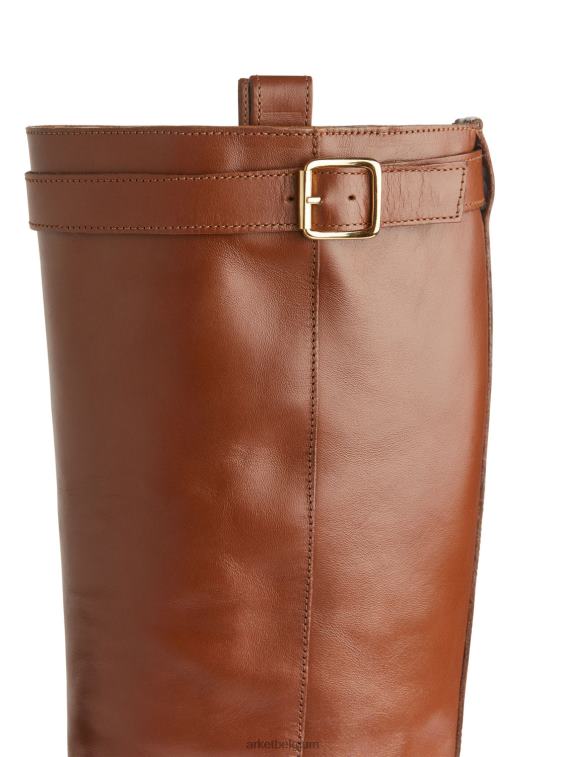 ARKET schoenen 0DXJP733 bruin lederen rijlaarzen vrouwen