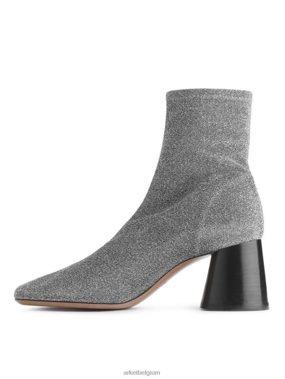 ARKET schoenen 0DXJP736 zilver stretchlaarzen met hak vrouwen