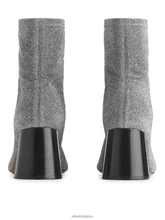 ARKET schoenen 0DXJP736 zilver stretchlaarzen met hak vrouwen