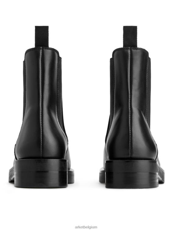 ARKET schoenen 0DXJP739 zwart leren chelsealaarzen vrouwen