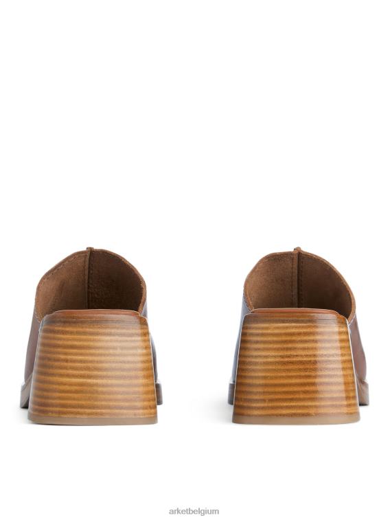 ARKET schoenen 0DXJP690 cognac dikke leren muiltjes vrouwen