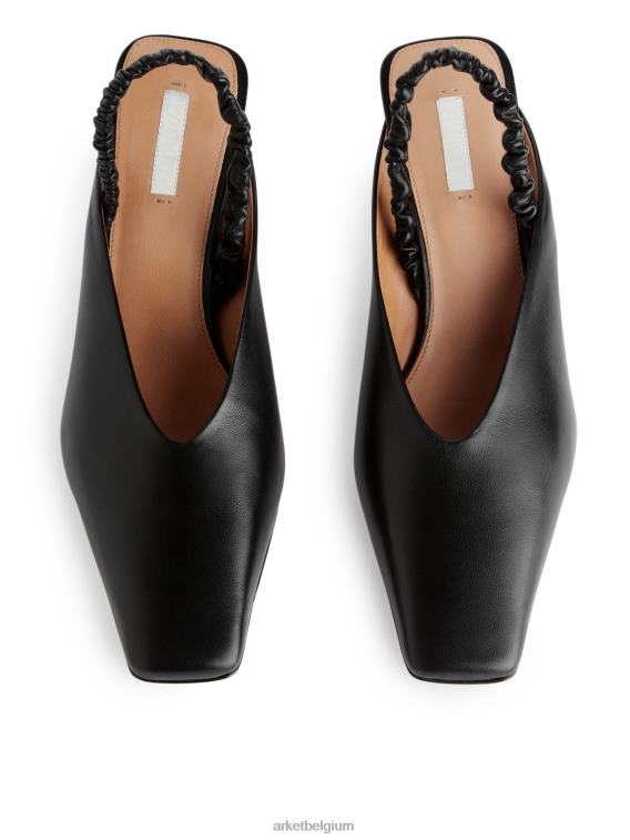 ARKET schoenen 0DXJP698 zwart leren slingback-pumps vrouwen