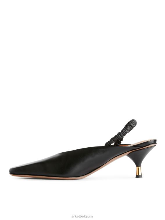ARKET schoenen 0DXJP698 zwart leren slingback-pumps vrouwen