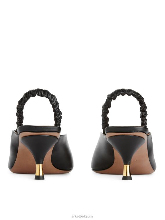 ARKET schoenen 0DXJP698 zwart leren slingback-pumps vrouwen