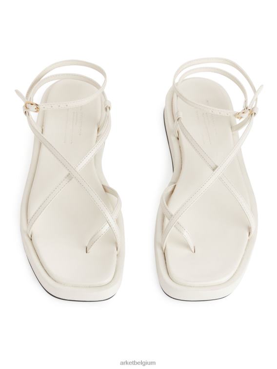 ARKET schoenen 0DXJP632 wit Sandalen met leren bandjes vrouwen