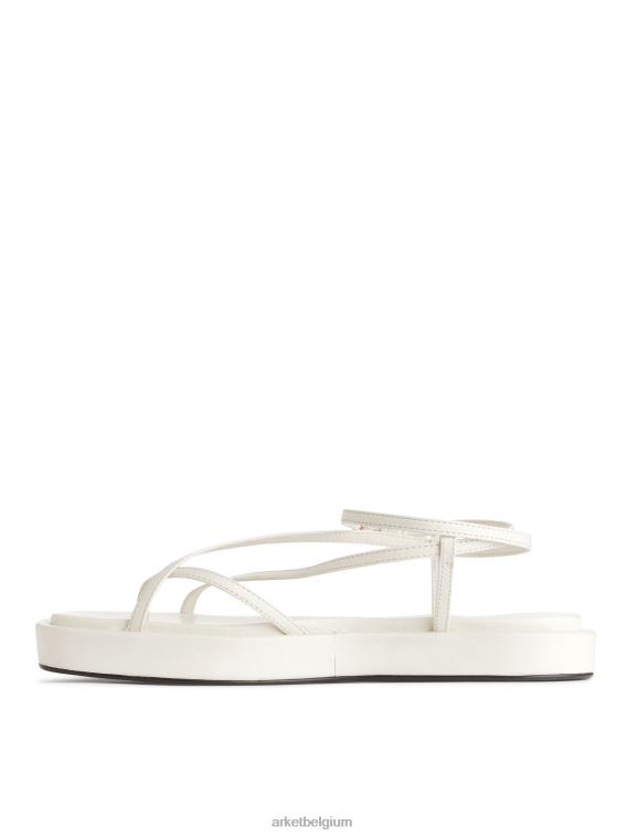 ARKET schoenen 0DXJP632 wit Sandalen met leren bandjes vrouwen