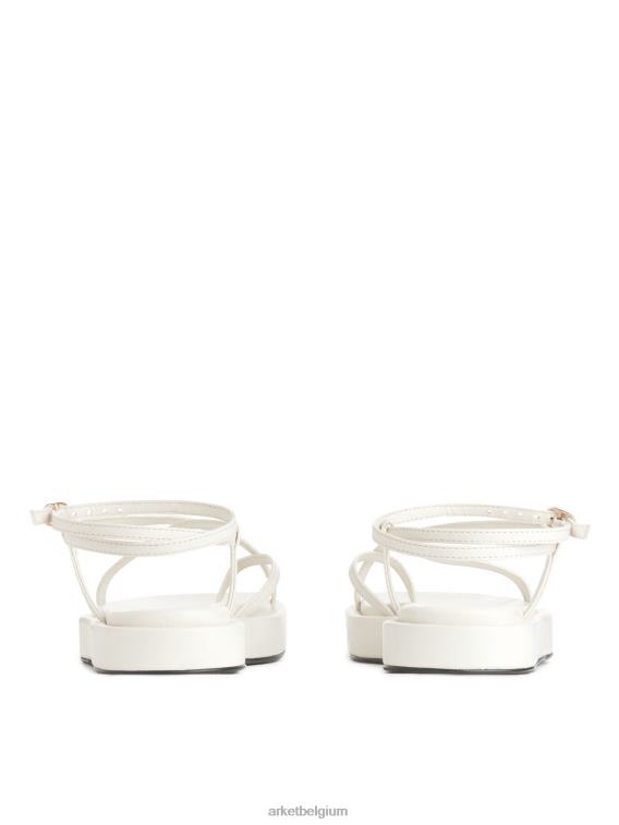 ARKET schoenen 0DXJP632 wit Sandalen met leren bandjes vrouwen